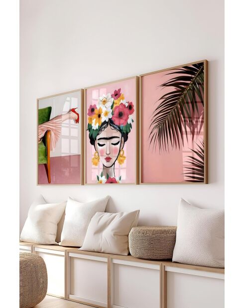 Lot de 3 tableaux décoratifs multicolore - 50x70 cm