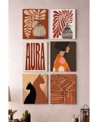 Set van 6 decoratieve schilderijen op veelkleurig canvas - 6x (20x30) cm