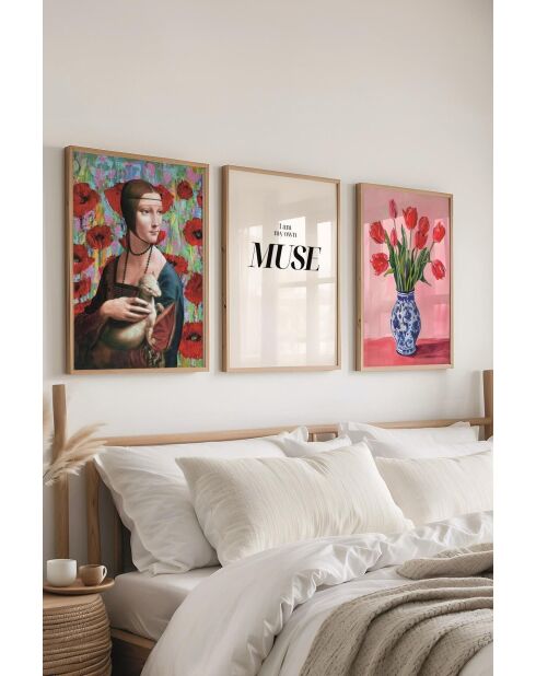 Lot de 3 tableaux décoratifs multicolore - 50x70 cm