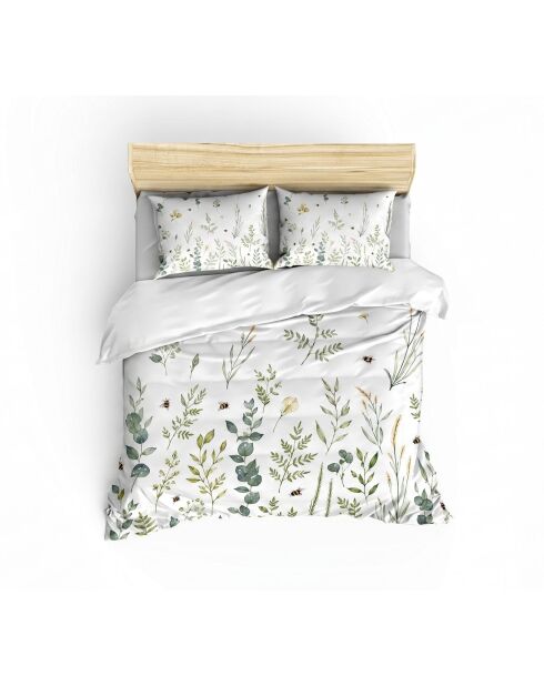 Parure housse de couette Gardenia blanc / jaune / vert - 260 x 220 cm