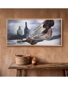 Tableau décoratif encadré en MDF multicolore - 33x70 cm