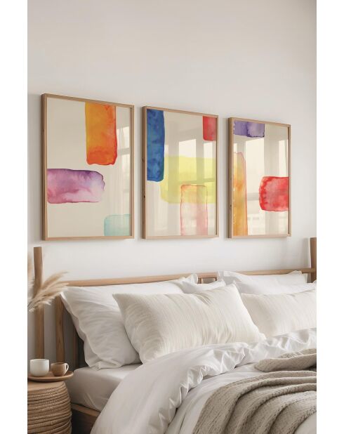 Lot de 3 tableaux décoratifs multicolore - 50x70 cm
