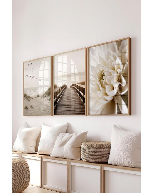 Lot de 3 tableaux décoratifs multicolore - 30x40 cm