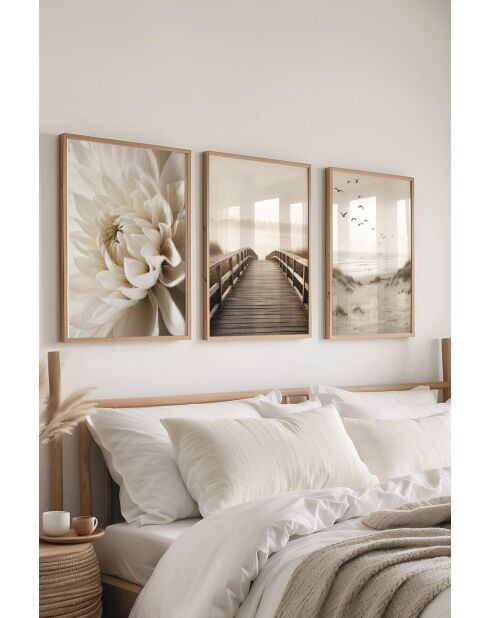 Lot de 3 tableaux décoratifs multicolore - 30x40 cm