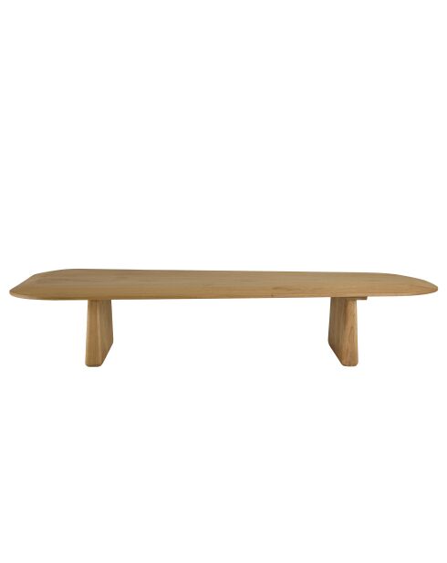 Table basse organique en bois de mindi Amy naturel - 147 x 66 x 28.5 cm