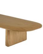 Table basse organique en bois de mindi Amy naturel - 147 x 66 x 28.5 cm