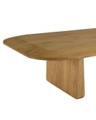 Table basse organique en bois de mindi Amy naturel - 147 x 66 x 28.5 cm