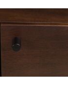 Enfilade haute 2 portes Alix design bois foncé et métal noir - 110 x 40 x 137.5 cm