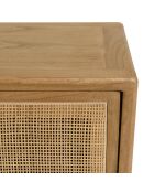 Meuble TV 3 portes 2 niches en bois de mindi Amy naturel - 180 x 40 x 51 cm