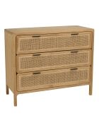 Commode 3 tiroirs en bois de mindi Amy naturel - 100 x 45 x 85.5 cm