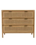 Commode 3 tiroirs en bois de mindi Amy naturel - 100 x 45 x 85.5 cm