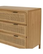 Commode 3 tiroirs en bois de mindi Amy naturel - 100 x 45 x 85.5 cm