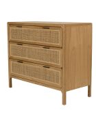 Commode 3 tiroirs en bois de mindi Amy naturel - 100 x 45 x 85.5 cm