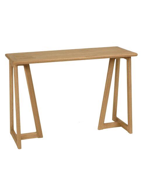 Console en bois de mindi pieds triangles Amy naturel - 110 x 40 x 76.5 cm