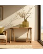 Console en bois de mindi pieds triangles Amy naturel - 110 x 40 x 76.5 cm