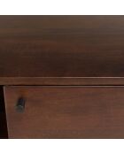 Meuble TV 3 portes Alix design bois foncé et métal noir - 170 x 40 x 53 cm