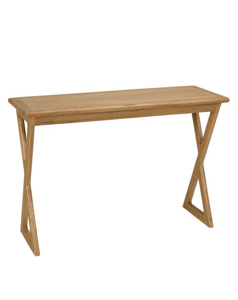 Console en bois de mindi pieds croisés Amy naturel - 110 x 40 x 76 cm