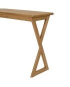 Console en bois de mindi pieds croisés Amy naturel - 110 x 40 x 76 cm