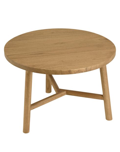 Table d'appoint ronde en bois de mindi Amy naturel - 59.5 x 59.5 x 41.5 cm