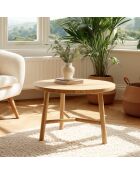 Table d'appoint ronde en bois de mindi Amy naturel - 59.5 x 59.5 x 41.5 cm
