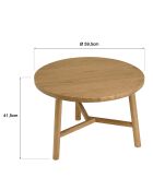 Table d'appoint ronde en bois de mindi Amy naturel - 59.5 x 59.5 x 41.5 cm