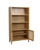 Bibliothèque 2 portes 3 étagères en bois de mindi Amy naturel - 97.5 x 40 x 180.5 cm