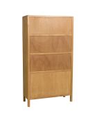 Bibliothèque 2 portes 3 étagères en bois de mindi Amy naturel - 97.5 x 40 x 180.5 cm