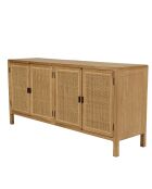 Buffet 4 portes en bois de mindi Amy naturel - 170 x 45 x 80 cm