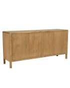 Buffet 4 portes en bois de mindi Amy naturel - 170 x 45 x 80 cm