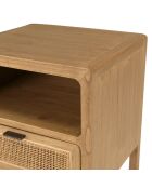 Chevet 1 tiroir 1 étagère en bois de mindi Amy naturel - 45 x 40 x 52.5 cm