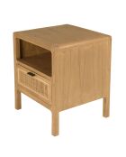 Chevet 1 tiroir 1 étagère en bois de mindi Amy naturel - 45 x 40 x 52.5 cm