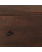 Buffet 1 porte 3 tiroirs Alix design bois foncé et métal noir - 100 x 40 x 80 cm