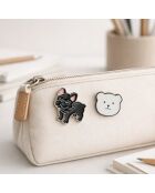 Set di 2 spille a forma di orso e cane - multicolore