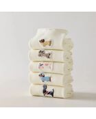Lot de 5 Chaussettes Blanches Petit Chien & Chat - Blanc