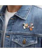 Lot de 2 pin's Fusée et Astronaute - Multicolore