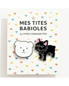 Set di 2 spille a forma di orso e cane - multicolore