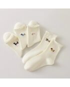 Lot de 5 Chaussettes Blanches Petit Chien & Chat - Blanc