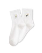 Chaussettes Hautes Fleurs - Blanc