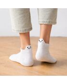 Set van 4 sokken Panda Tongue - Wit/Zwart