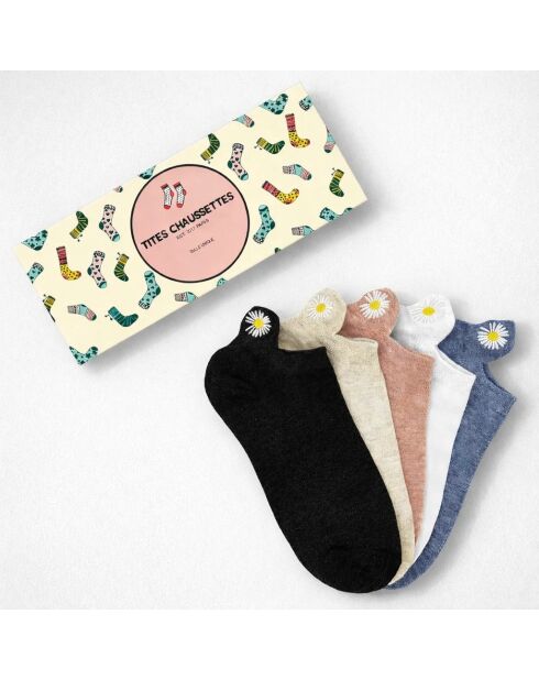 Flower Zungensocken für Damen, mehrfarbig, 5er-Pack