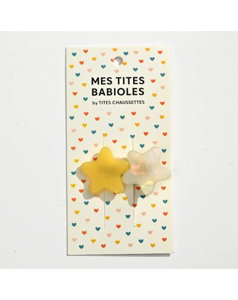 Barrettes étoile jaune - Jaune