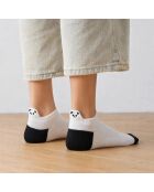 Set van 4 sokken Panda Tongue - Wit/Zwart
