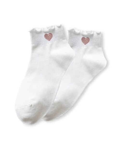Lot de 5 Chaussettes Mi-Haute Coeur Tendre & Volant - Multicolore