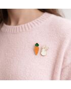 Lot de 2 pin's Lapin et Carotte - Multicolore