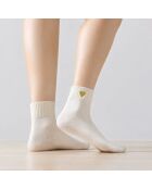 Calze al ginocchio Gold Heart - bianche