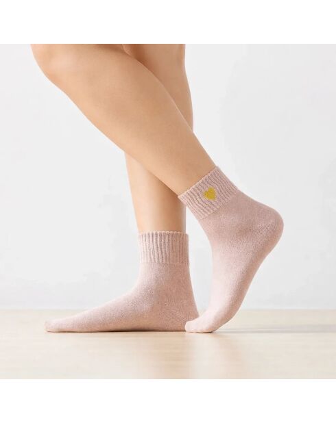 Gold Heart Kniestrümpfe - Rosa