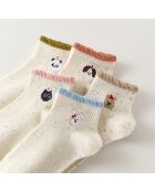 Lot de 5 Chaussettes Basses Têtes Animaux - Blanc