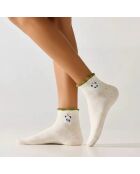 Lot de 5 Chaussettes Basses Têtes Animaux - Blanc