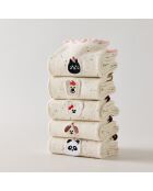 Lot de 5 Chaussettes Têtes Animaux & Volants - Beige