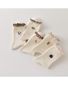 Lot de 5 Chaussettes Têtes Animaux & Volants - Beige